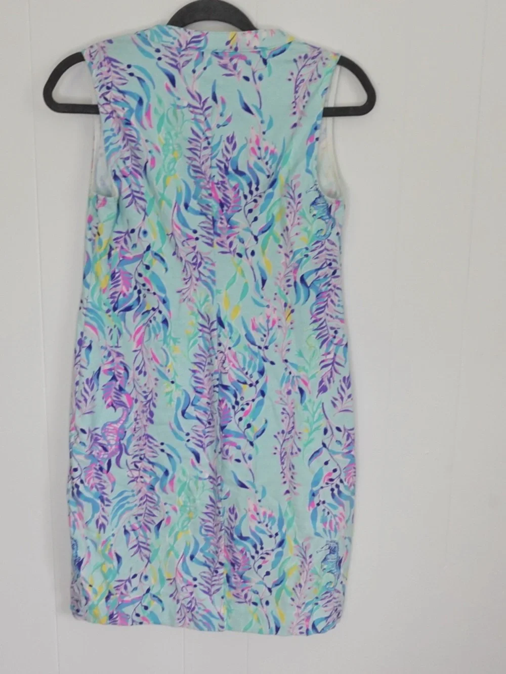 Lilly Pulitzer Aqua Multicolor Leaf Print Dress - Picture 2 of 3